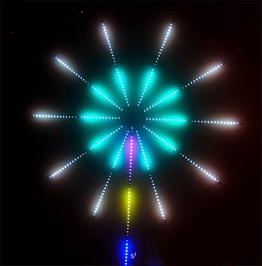 LED Voice-Activated Marquee Fireworks Light Full-Color Decorative